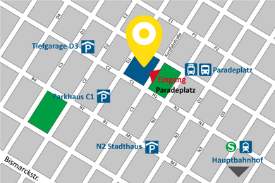 Anfahrt AllDent Zahnzentrum Mannheim